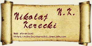 Nikolaj Kerečki vizit kartica
